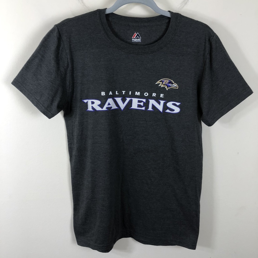 Baltimore Ravens Majestic T-shirt Women's Sz Small Gray NFL Football